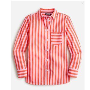 NWT J.Crew classic-fit cotton poplin shirt in resort pink stripe size 0